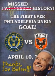 Joe Biden and Philadelphia Union: Not so perfect together.