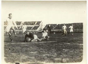 US goalkeeper Jimmy Douglas makes a save in the semifianl match against Argentina. The US lost 6-1.