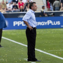Nowak on the sidelines at the FC Dallas match. (Photo: Daniel Gadjamowicz)