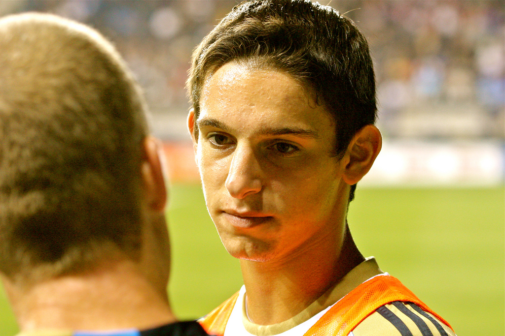 15-year-old Zach Pfeffer before appearing Wednesday in Philadelphia Union's friendly against Chivas Guadalajara
