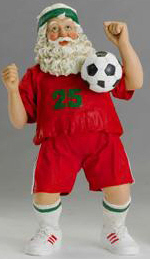Soccer Santa Statue