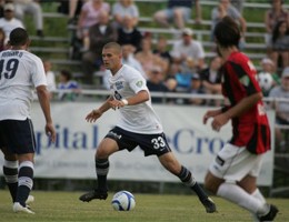 Richter with City Islanders on Saturday. Photo: Courtesy of Harrisburg City Islanders