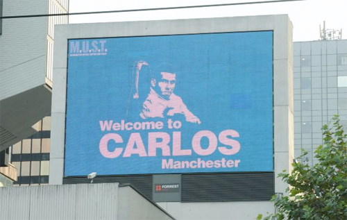 MUST Tevez billboard stunt