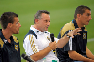 Le Toux, Nowak and Mondragon at Supporters Summit