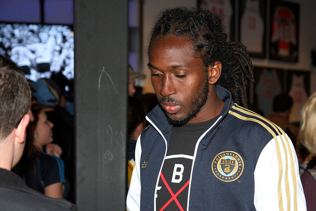 Keon Daniel signs for a fan