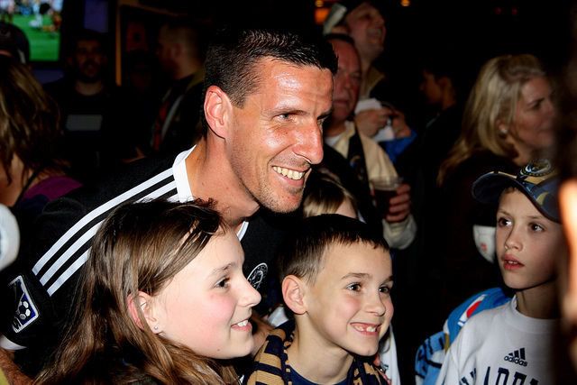 Sebastien Le Toux with a couple of happy faces