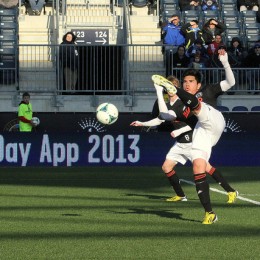 Cristhian Hernandez was able to get a nice volley off inside the eighteen
