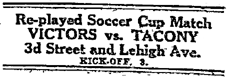 Tacony v Victors Cup replay