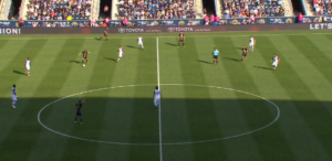 Orlando collapses to one side of the pitch, inviting the Union to find outlets.